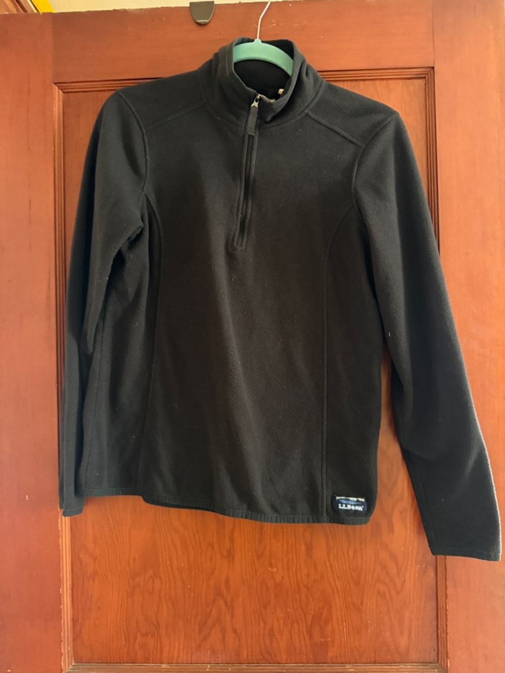 L.L. Bean Black Half-Zip Fleece Pullover Size Small